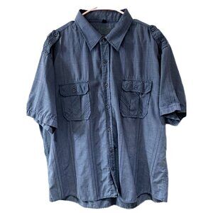 Vercho Stars Mens XL Short Sleeve Graphic Shirt Button Up